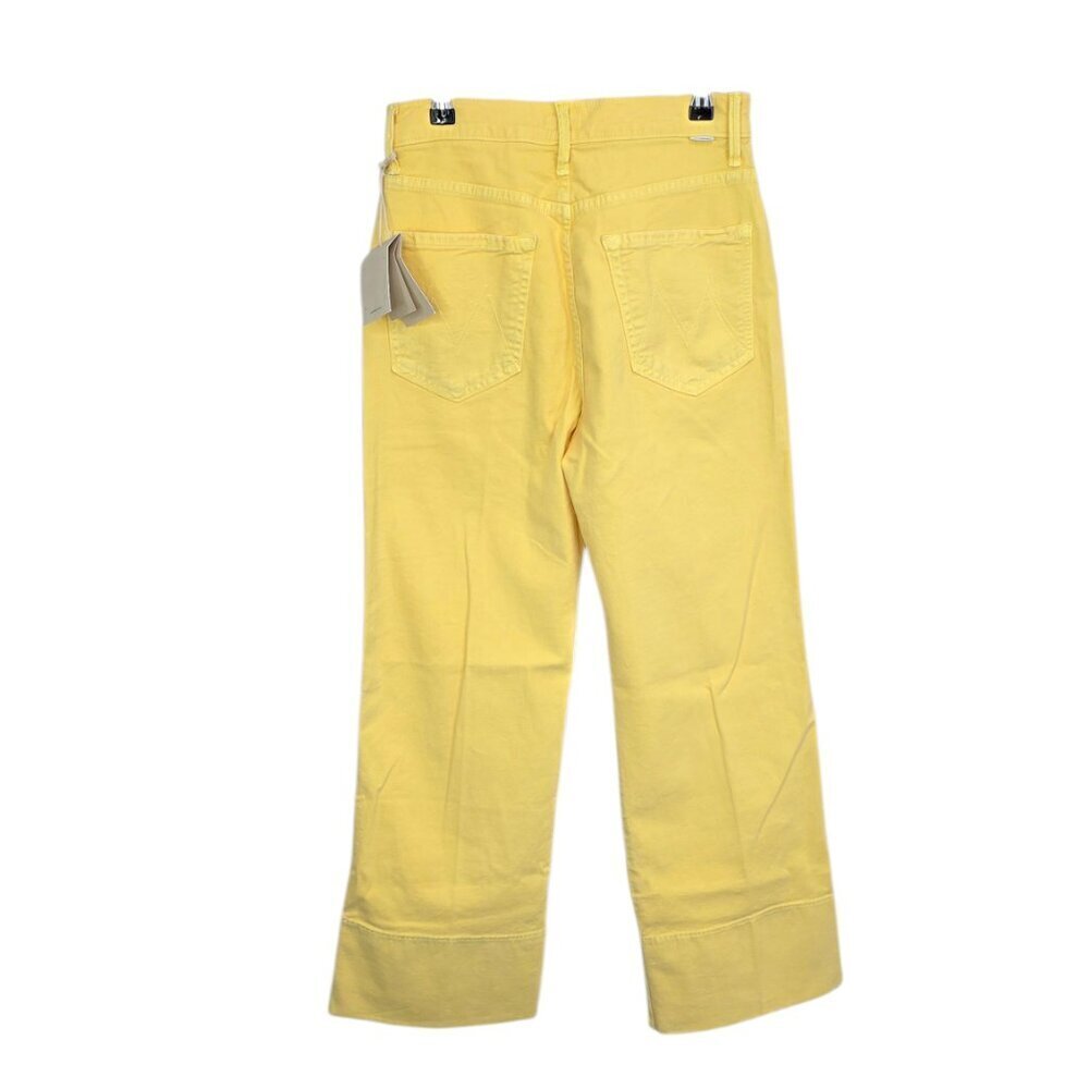 MOTHER The Maven Wide Hem Ankle Jeans, Chalk It Up Sunshine, High Rise, Size 27 - Picture 2 of 14